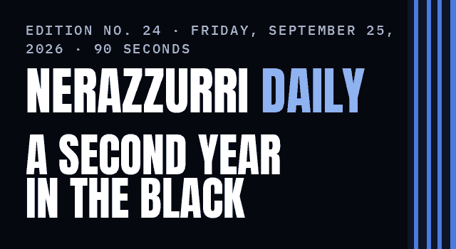 Nerazzurri Daily Edition No. 24, Friday, September 25, 2026 — Inter's board signs off a €22.7 million profit