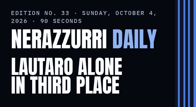 Nerazzurri Daily Edition No. 33, Sunday, October 4, 2026 — Lautaro passes Agüero, alone in third for Argentina