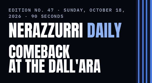 Nerazzurri Daily Edition No. 47, Sunday, October 18, 2026 — Inter come from behind to win 3–1 at Bologna